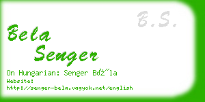 bela senger business card